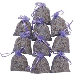 15 Bags of Dried Lavender in Small Lilac Organza Bags -Real Flower Wedding