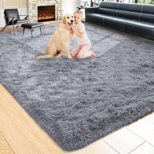 (LIGHT GREY, 120X170 CM) Extra Large Rugs Fluffy Shaggy Living Room Rug