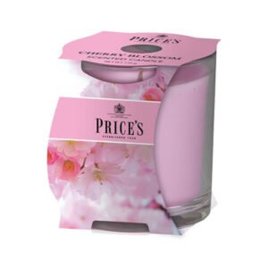 Price's Candles Cherry Blossom Scented candle in glass jar in cluste