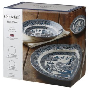 Churchill China Blue Willow 12 Piece Dinner set