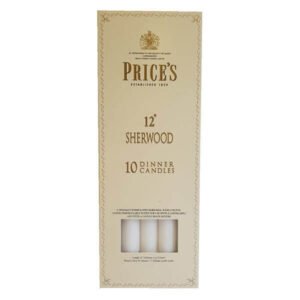 Prices 12" Sherwood Candle White Pack Of 10