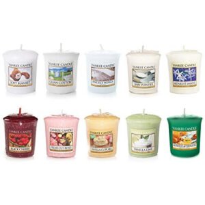 Yankee Candle Value Bundle with 10 Votive Scented Candles, Mixed Popular Fragrances, Set of 10