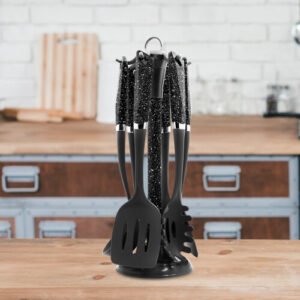 Blackmoor Home 66779 6-Piece Black Kitchen Utensils Set | Non-Scratch & Heat Resistant | BPA Free Plastic