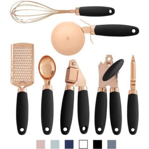 7 Pcs Kitchen Gadget Set Copper Coated Stainless Steel Utensils Pizza Cutter|Cooking Tool Sets