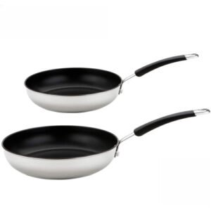 Meyer Frying Pan Set in Stainless Steel Non Stick Induction Cookware - 20/28 cm