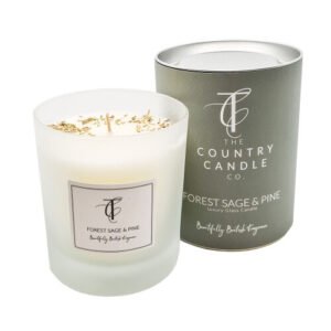 Country Candle Festive Pastles Glass Scented Candle Jar-Forest Sage & Pine