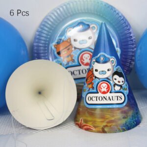 (6pcs-Paper Caps) Octonauts Kids Birthday Party Supplies Decor Balloon Cup Plate Tableware Banner