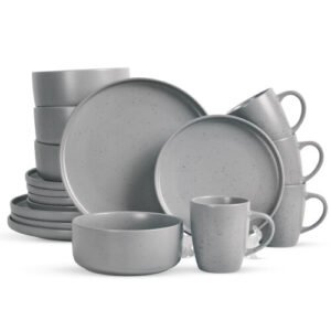 Royalford 16 Piece Stoneware Dinnerware Set - Kitchen Dinner Set