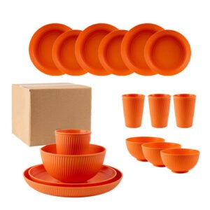 (Orange) Dishes Bowls Disk Water Cup Dinnerware Sets
