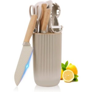 Cooking Utensils Set, 10-Pieces Kitchen Utensils and Knife Set with Block,Home Kitchenware Cookware with Holder
