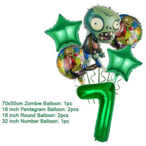 (A7 Balloon 1set) Game P-Plants vs Z-Zombies Birthday Party Disposable Tableware Balloon Background Decoration Children Party Supplies Props Gift