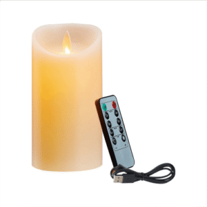 LED Candles, Flickering Flameless Rechargeable Candle, Real Wax Candles with Remote Control,12.5cm A