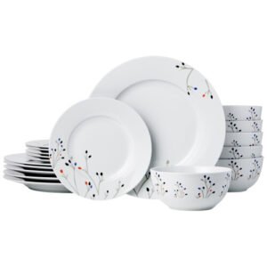 Amazon Basics 18-Piece Dinnerware Set - Branches, Service for 6