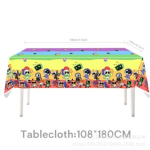 (Tablecloth 1pcs (108*180)) Dandy's World party supplies birthday decoration party party tableware layout atmosphere layout props