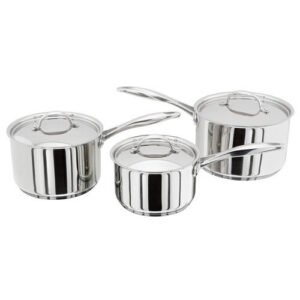 Stellar 7000 3-Pce Set (16/18/20cm) - Easy-To-Use Induction-Ready, Dishwasher Safe Stainless Steel Saucepan Set (S7A1)