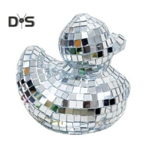(silver) Mirror Disco Tiles Duck Figurine Little Duck Statue Animal Sculpture Home Office Bookshelf Desktop Decoration Ornament Christmas Gift