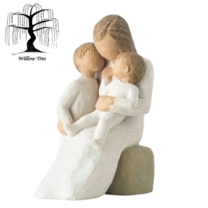 Tree Quietly Willow Figurine Mother Holding Baby Ornaments Home Gift Desk 13cm