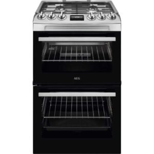 AEG Gas Cooker Double Oven – 60cm Stainless Steel
